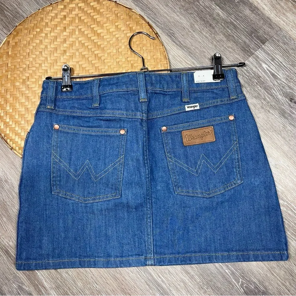 NEW wrangler original mini skirt‎ denim women’s size S - Picture 5 of 7